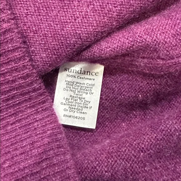 100% Cashmere Sundance Purple Long Sleeve Sweater Dress Sz S - Picture 3 of 4